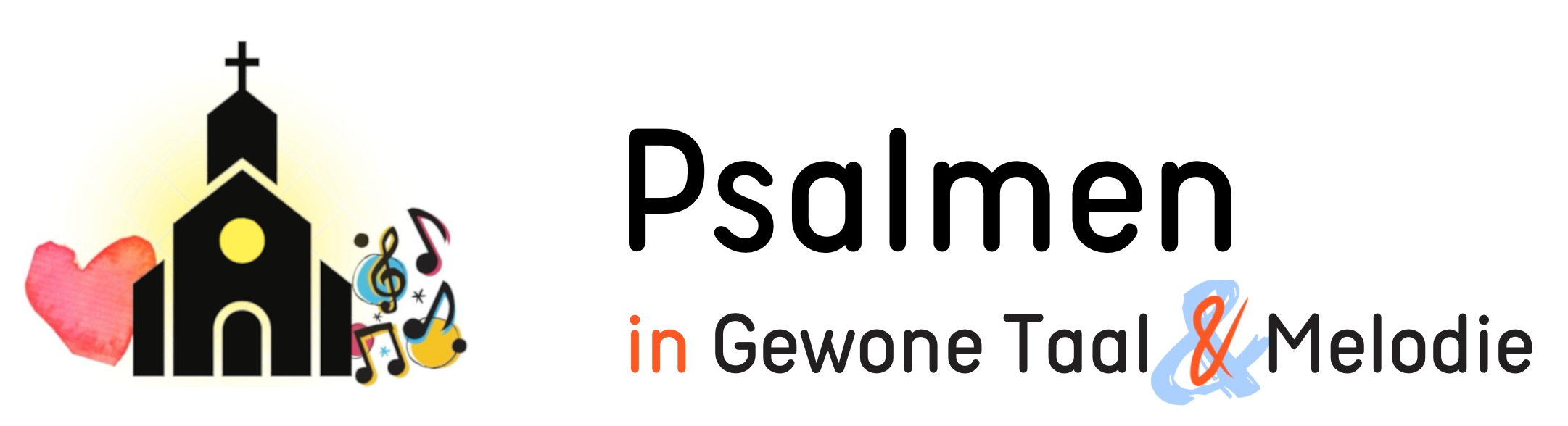 Psalmen in gewone taal logo met een melodie aan muzieknoten